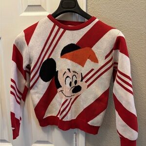 Disney Red and White Striped Mickey Sweater